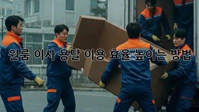 원룸 이사, 용달 이용 효율 높이는 방법